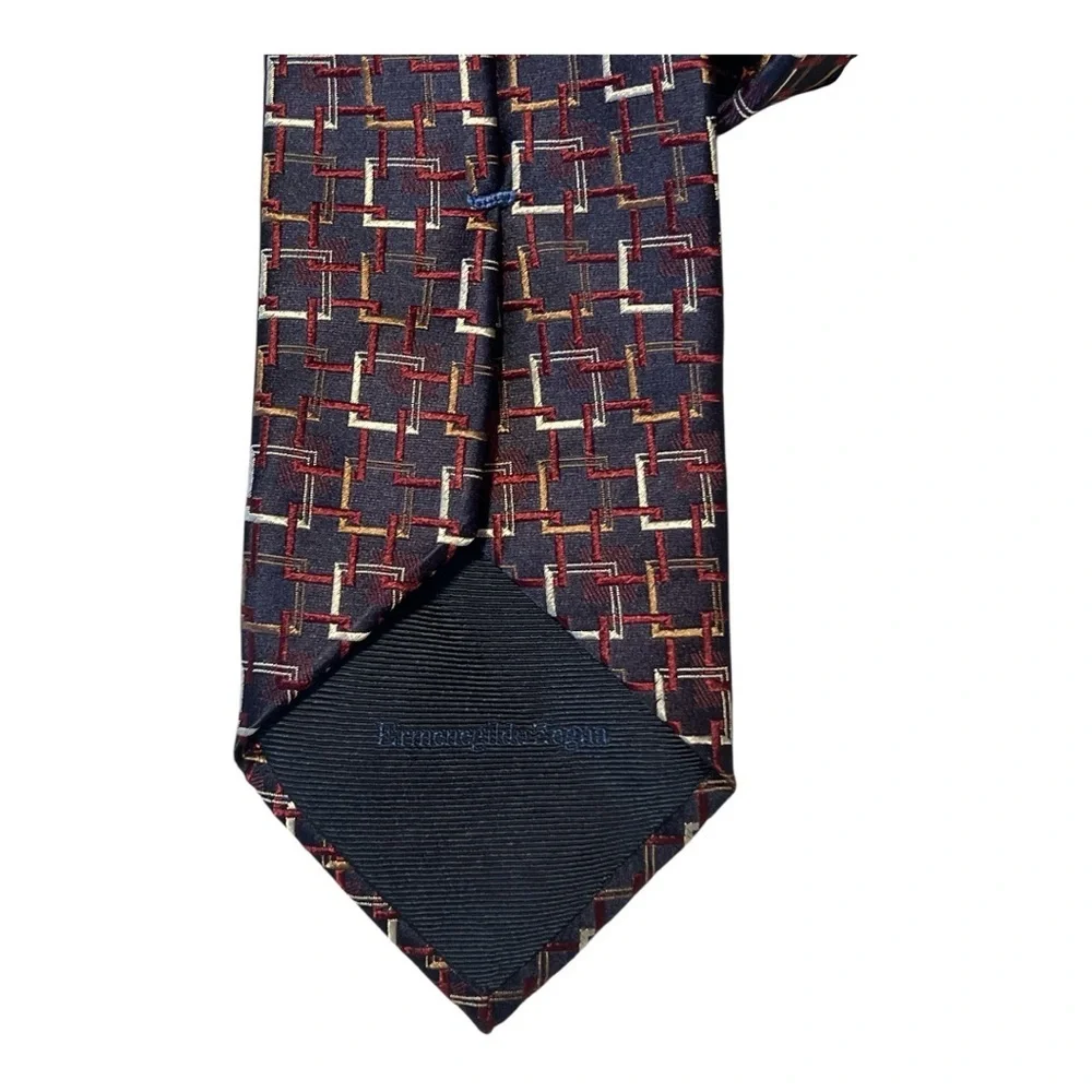 Ermenegilda Zegna Geometric Silk Made‎ in Italy Neck Tie KD1